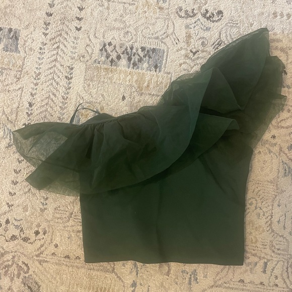 Maeve anthropologie One-Shoulder Green Top- small - Picture 4 of 4